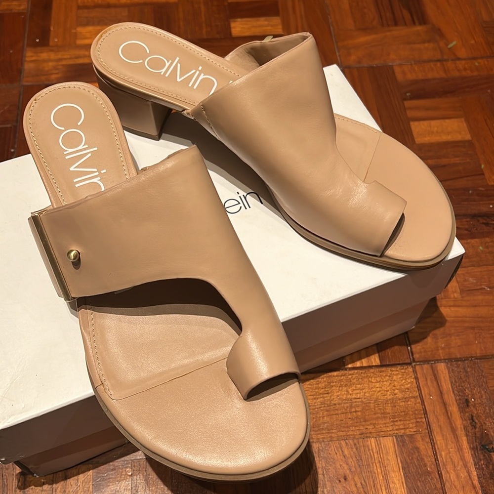 Calvin Klein beige sandals, women size 8